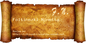 Foltinszki Ninetta névjegykártya
